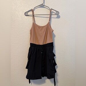 No Boundaries Ribbed Tan Spaghetti strap one piece